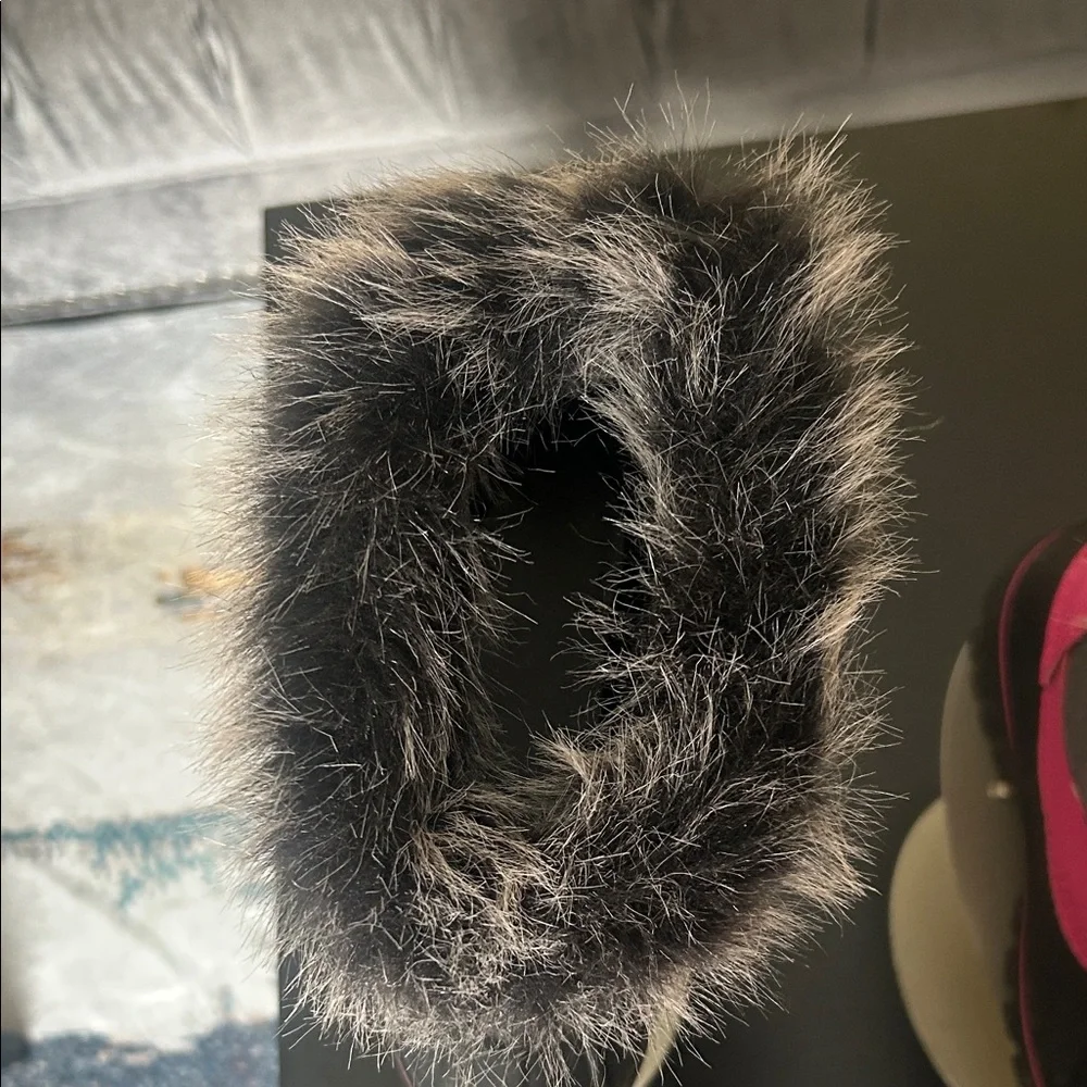 Pink and Gray Winter Boots with Faux Fur